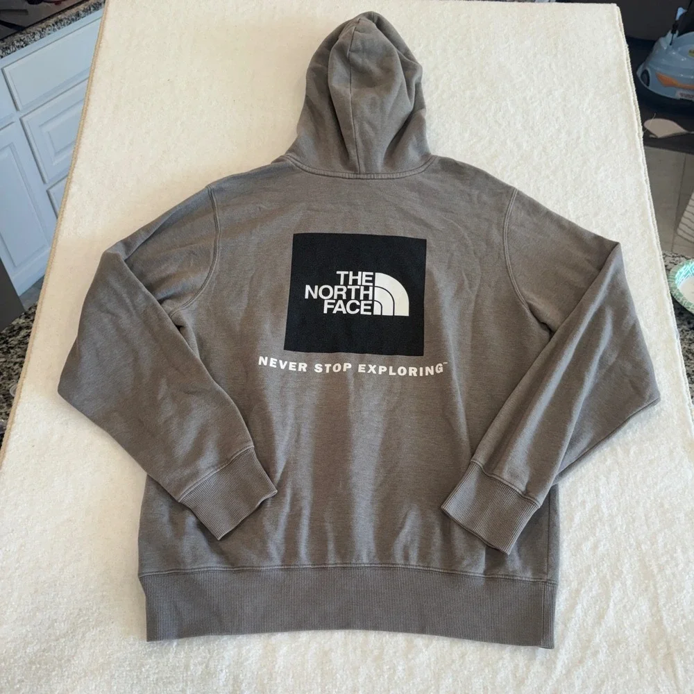The North‎ Face Mens Grey Never Stop Exploring Graphic Pullover Hoodie Size M